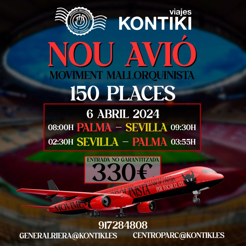 Moviment Mallorquinista y Viajes Kontiki te llevan a la final de la Copa del Rey en Sevilla